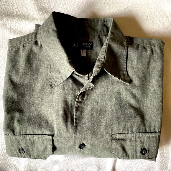 ARMANI JEANS BUTTON DOWN SHIRT Sz XL - Picture 9 of 10